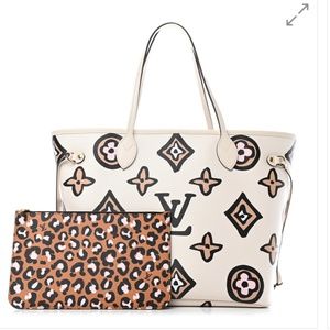 LOUIS VUITTON Monogram Giant Wild At Heart Neverfull MM Cream